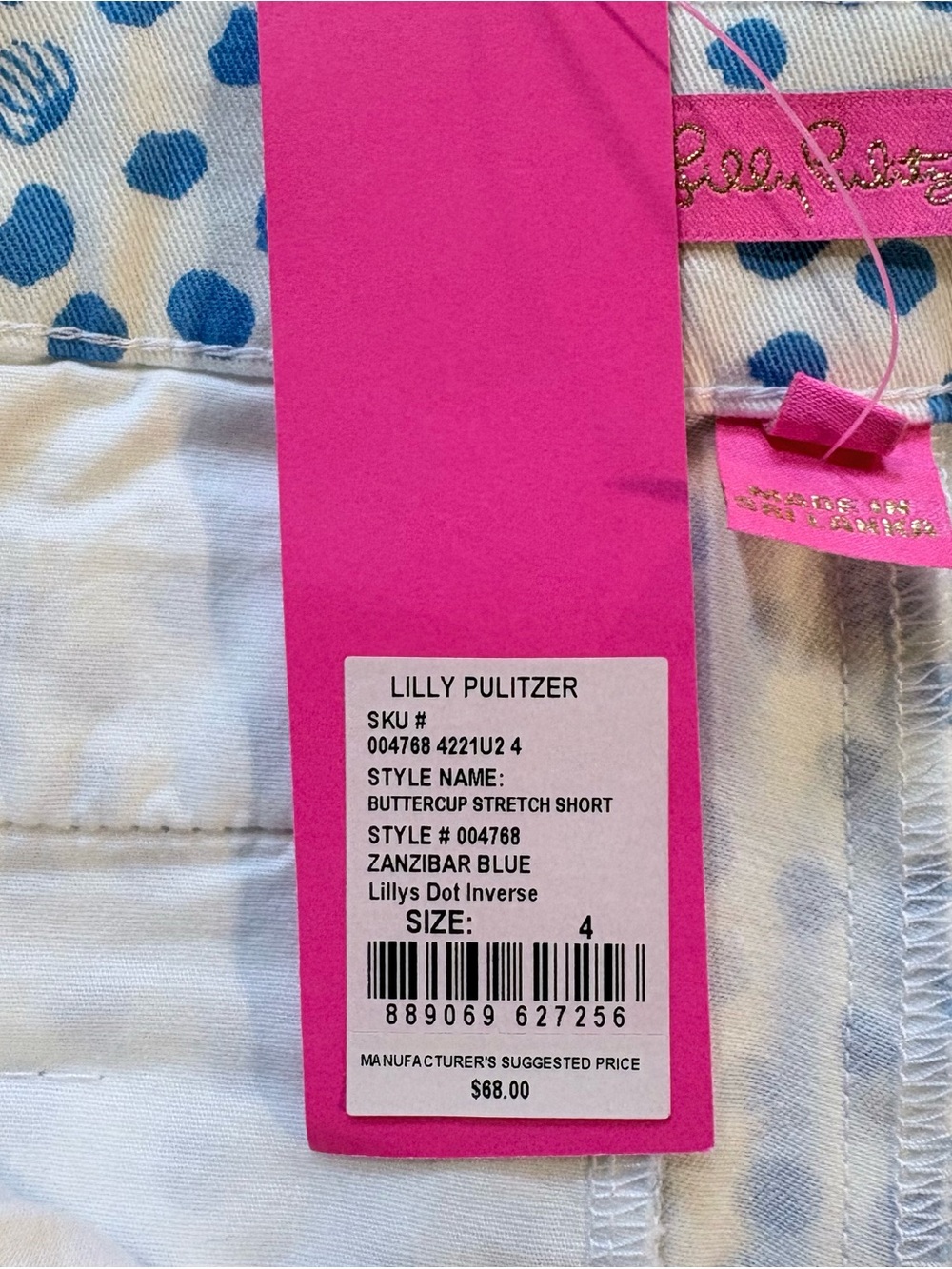 NWT Lilly Pulitzer Buttercup Stretch Shorts Zanzibar Blue Inverse Scalloped~4🧡 - Picture 10 of 11